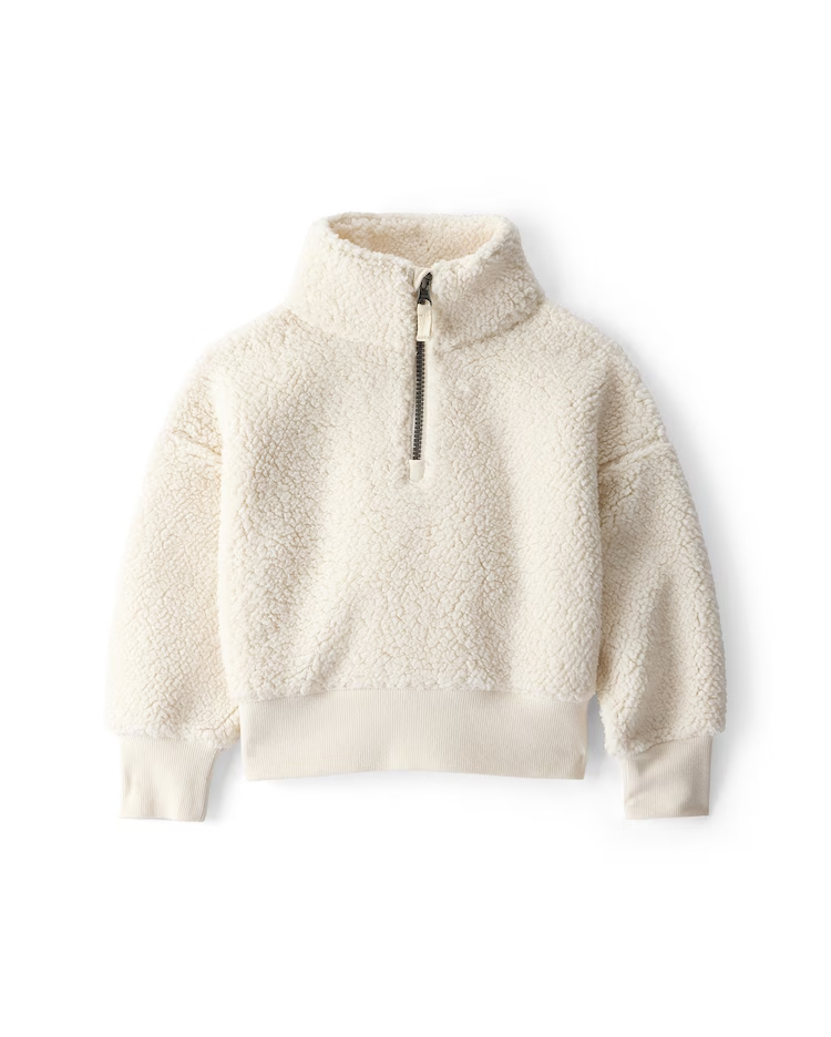 Blusa infantil em sherpa gola alta - bege | Carter's