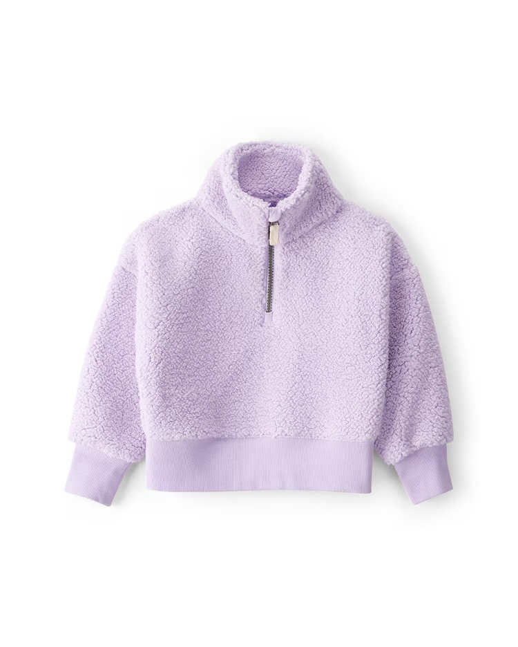 Blusa infantil em sherpa gola alta - lilás | Carter's